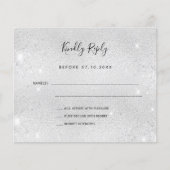 Zilveren elegante bruiloft RSVP budget Flyer (Voorkant)