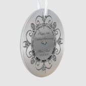 Zilveren Elegante Diamanten 50ste Huwelijksverjaar Ornament (voorkant)