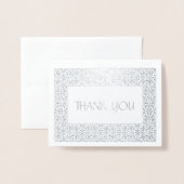 Zilveren Elegantie All-Occasion "Dank u" Opmerking Folie Kaarten (Voorkant met envelop)
