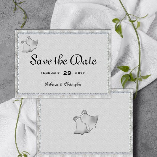 Zilveren Elegantie bruiloft klokken Save The Date