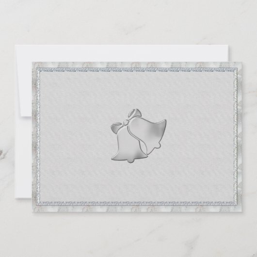 Zilveren Elegantie bruiloft klokken Save The Date (Achterkant)