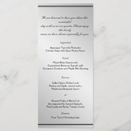 Zilveren Elegantie Bruiloft Menu