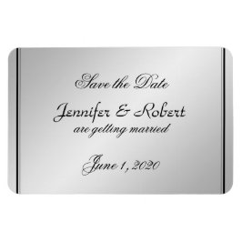 Zilveren Elegantie Bruiloft Save the Date Magneet
