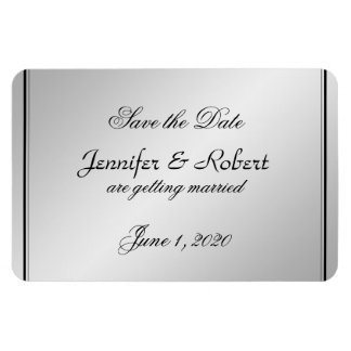 Zilveren Elegantie Bruiloft Save the Date Magneet