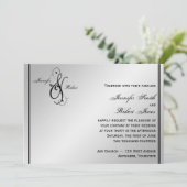 Zilveren Elegantie bruiloft uitnodiging (Staand voorkant)
