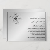 Zilveren Elegantie bruiloft uitnodiging (Voorkant / Achterkant)