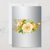 Zilveren Elegantie: Golden Rozen Bruiloft Kaart (Achterkant)