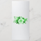 Zilveren Elegantie Groene Rozen Bruiloft Menu (Achterkant)