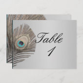 Zilveren Elegantie Pauw Tafelnummer (Voorkant / Achterkant)