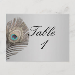 Zilveren Elegantie Pauw Tafelnummer