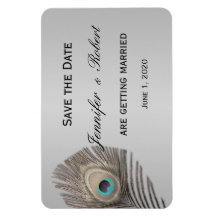 Zilveren Elegantie Peacock bruiloft magneet