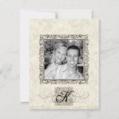 Zilveren Elegantietijdperk, foto bruiloft uitnodig Kaart (Voorkant)