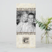 Zilveren Elegantietijdperk, foto bruiloft uitnodig Kaart (Staand voorkant)