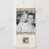 Zilveren Elegantietijdperk, foto bruiloft uitnodig Kaart (Voorkant)