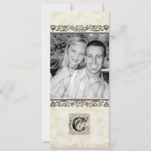 Zilveren Elegantietijdperk, foto bruiloft uitnodig Kaart