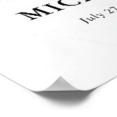 Zilveren en babyblauwe vlinder welkom bruiloft poster (Hoek)