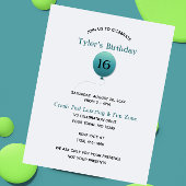 Zilveren en blauwe ballon elk verjaardagsnummer kaart