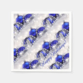 Zilveren en blauwe kerst papier servetten (Voorkant)