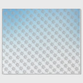 Zilveren en blauwe kerstman cadeaupapier (Vlak)