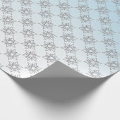 Zilveren en blauwe kerstman cadeaupapier (Hoek)