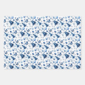 Zilveren en blauwe kerstman inpakpapier vel (Voorkant 3)