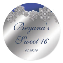 Zilveren en blauwe kristallen sneeuwvlok wintersti