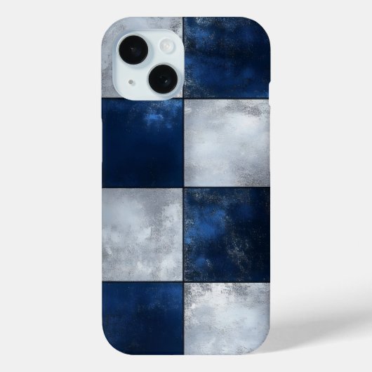 Zilveren en blauwe patroon Case-Mate iPhone case (Achterkant)