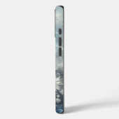 Zilveren en blauwe sneeuwvlok winter Case-Mate iPhone case (Achterkant / Links)