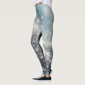 Zilveren en blauwe sneeuwvlok winter leggings (Links)