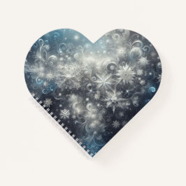 Zilveren en blauwe sneeuwvlok winter notitieboek