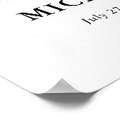 Zilveren en Blauwe Vlinder Welkom Trouwfeest Poster (Hoek)