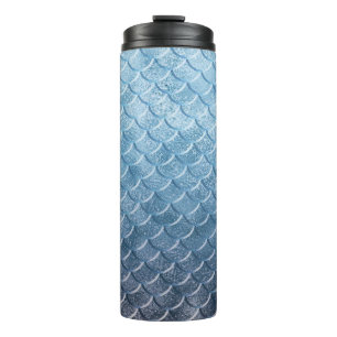 Zilveren en Blauwe Zeemeermin Schalen Thermosbeker