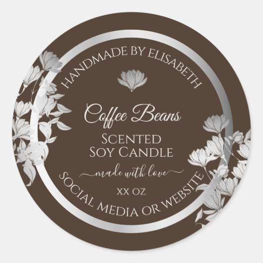 Zilveren en Bruine Verpakkingsetiketten Profession Ronde Sticker (Voorkant)