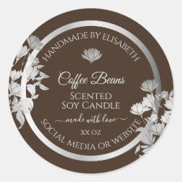 Zilveren en Bruine Verpakkingsetiketten Profession Ronde Sticker