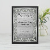 Zilveren en diamant 70e bruiloft Jubileum Partij Kaart (Staand voorkant)