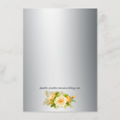 Zilveren en gele rozen Kaart voor weddenschappen (Achterkant)