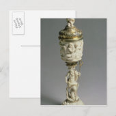 Zilveren en geslepen ivoorgeit briefkaart (Voorkant / Achterkant)