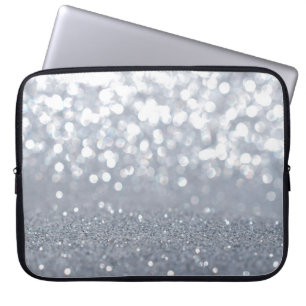 Zilveren en glanzen abstract laptop sleeve