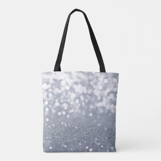 Zilveren en glanzen abstract tote bag (Achterkant)