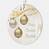 Zilveren en gouden  kerstballen keramisch ornament (Links)