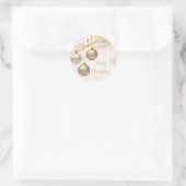 Zilveren en gouden kerstballen ronde sticker (Tas)