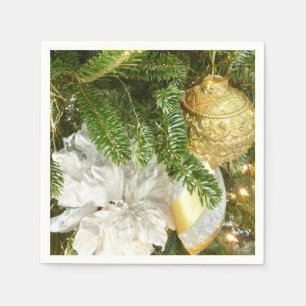 Zilveren en gouden kerstboom I Vakantie Servetten