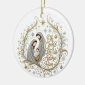 Zilveren en gouden kerststal keramisch ornament (Links)