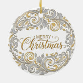 Zilveren en gouden kerststal keramisch ornament (Achterkant)