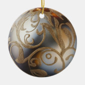 Zilveren en gouden kerstversiering keramisch ornament (Voorkant)
