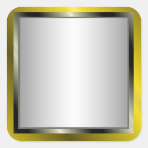 Zilveren en gouden Lijsten Vierkante Sticker
