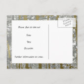 Zilveren en gouden metallic bomen redden de datum aankondigingskaart (Achterkant)