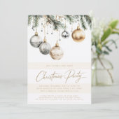 Zilveren en gouden Ornamenten Baubles kerstfeest Kaart (Staand voorkant)