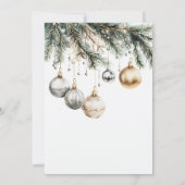 Zilveren en gouden Ornamenten Baubles kerstfeest Kaart (Achterkant)