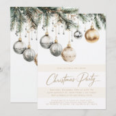 Zilveren en gouden Ornamenten Baubles kerstfeest Kaart (Voorkant / Achterkant)